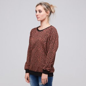 OLIVIA RUST LEOPARD SWEATER BLANK