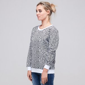 OLIVIA WHITE LEOPARD SWEATER BLANK