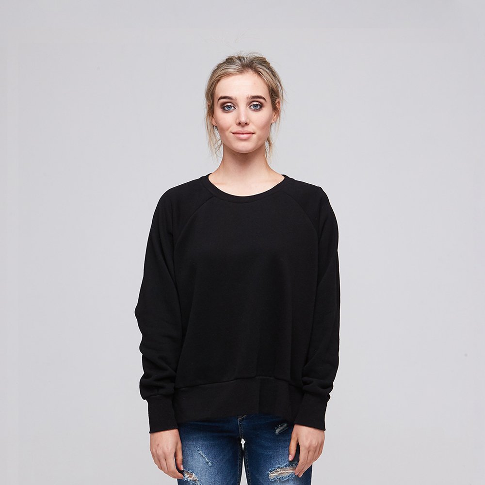 LYNETTE BLACK SWEATER BLANK - Womens Blank Sweater & Hoodies ...