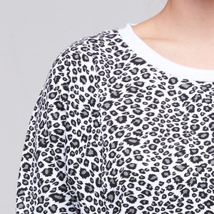 OLIVIA WHITE LEOPARD SWEATER BLANK