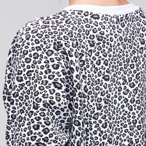 OLIVIA WHITE LEOPARD SWEATER BLANK