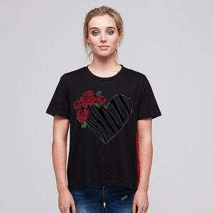 HEART AND ROSES BLACK