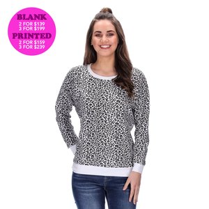 OLIVIA WHITE LEOPARD SWEATER BLANK