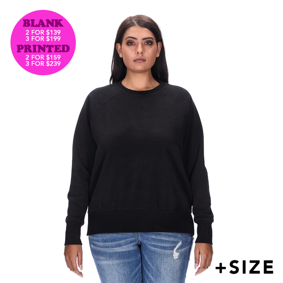 LYNETTE PLUS BLACK SWEATER BLANK