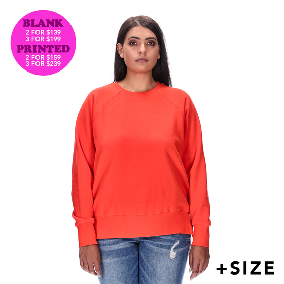 LYNETTE PLUS ORANGE SWEATER BLANK